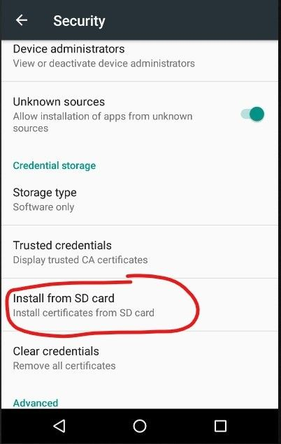 Install Charles Root Certificate Android